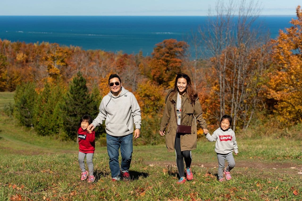 Family hiking at Blue Mountain Resort